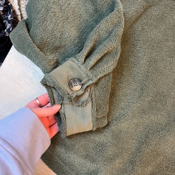 Altar'd State Olive Green Fleece Jacket - Picture 6 of 6